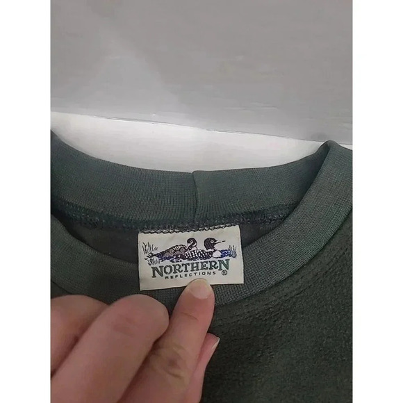 Vintage Northern Reflections Sweatshirt Women's Size Med Embroidered Cabin 90's - Picture 5 of 8